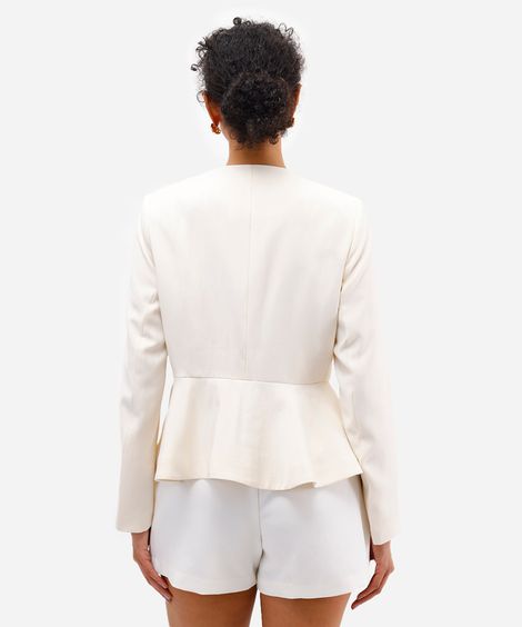 blazer peplum feminino off white