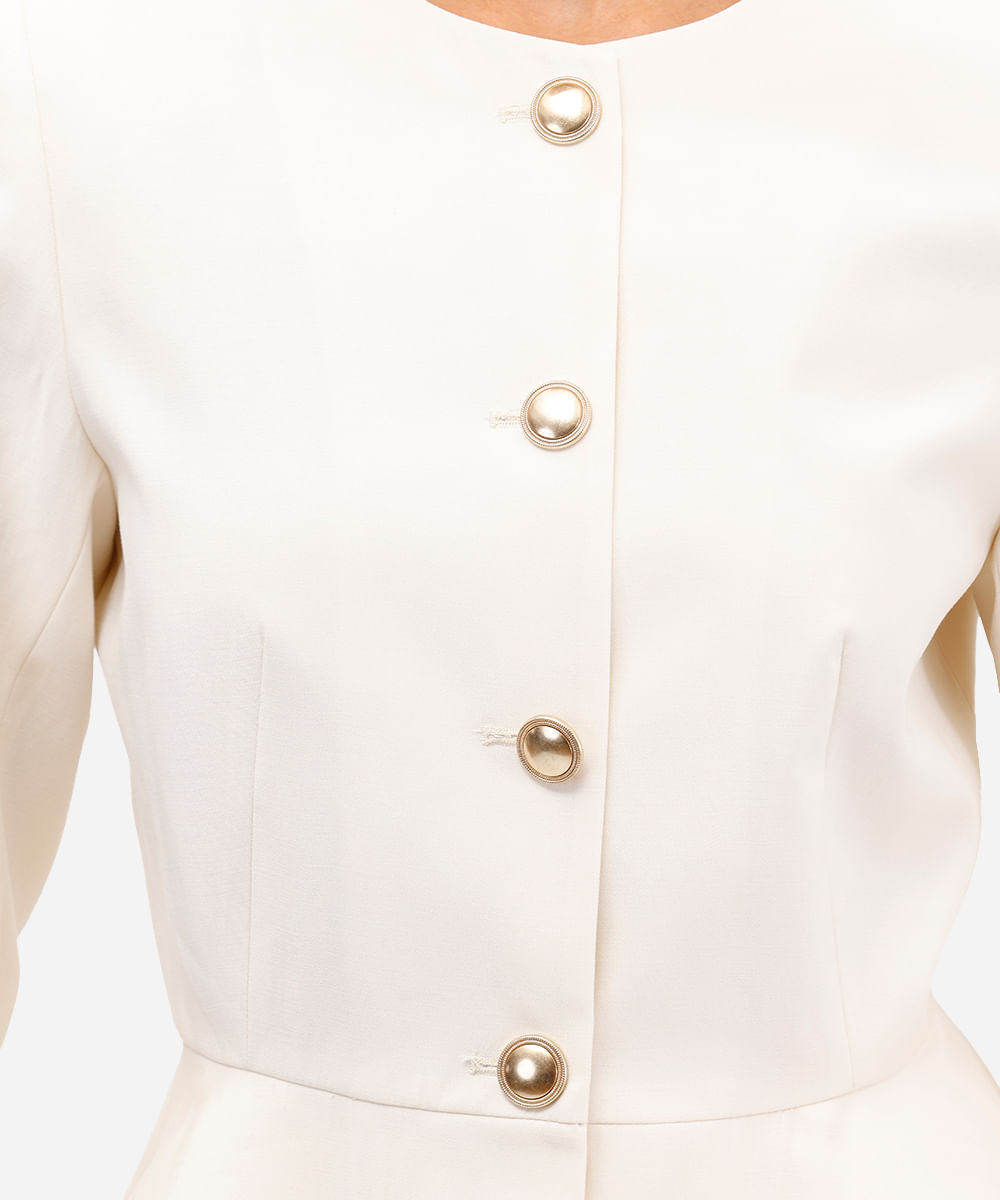 blazer peplum feminino off white