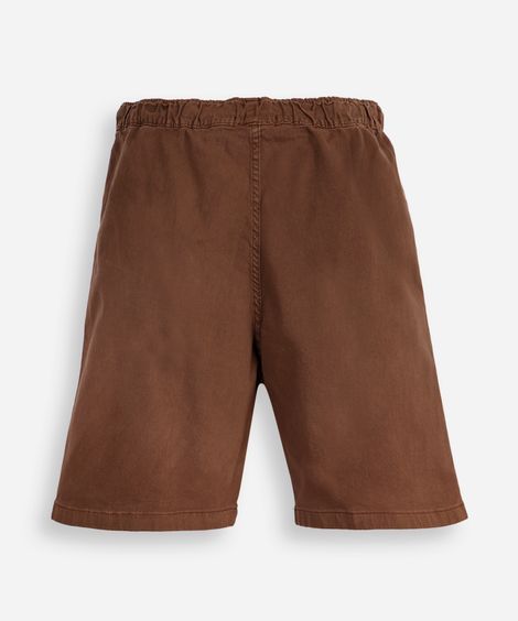 bermuda de sarja juvenil com bolsos marrom