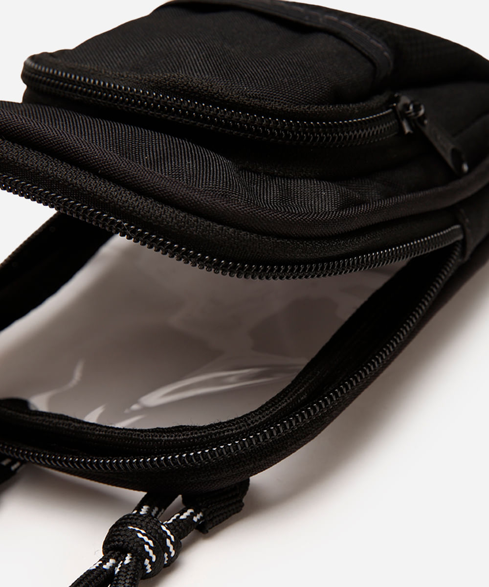 bolsa shoulder bag juvenil com bolsos preta