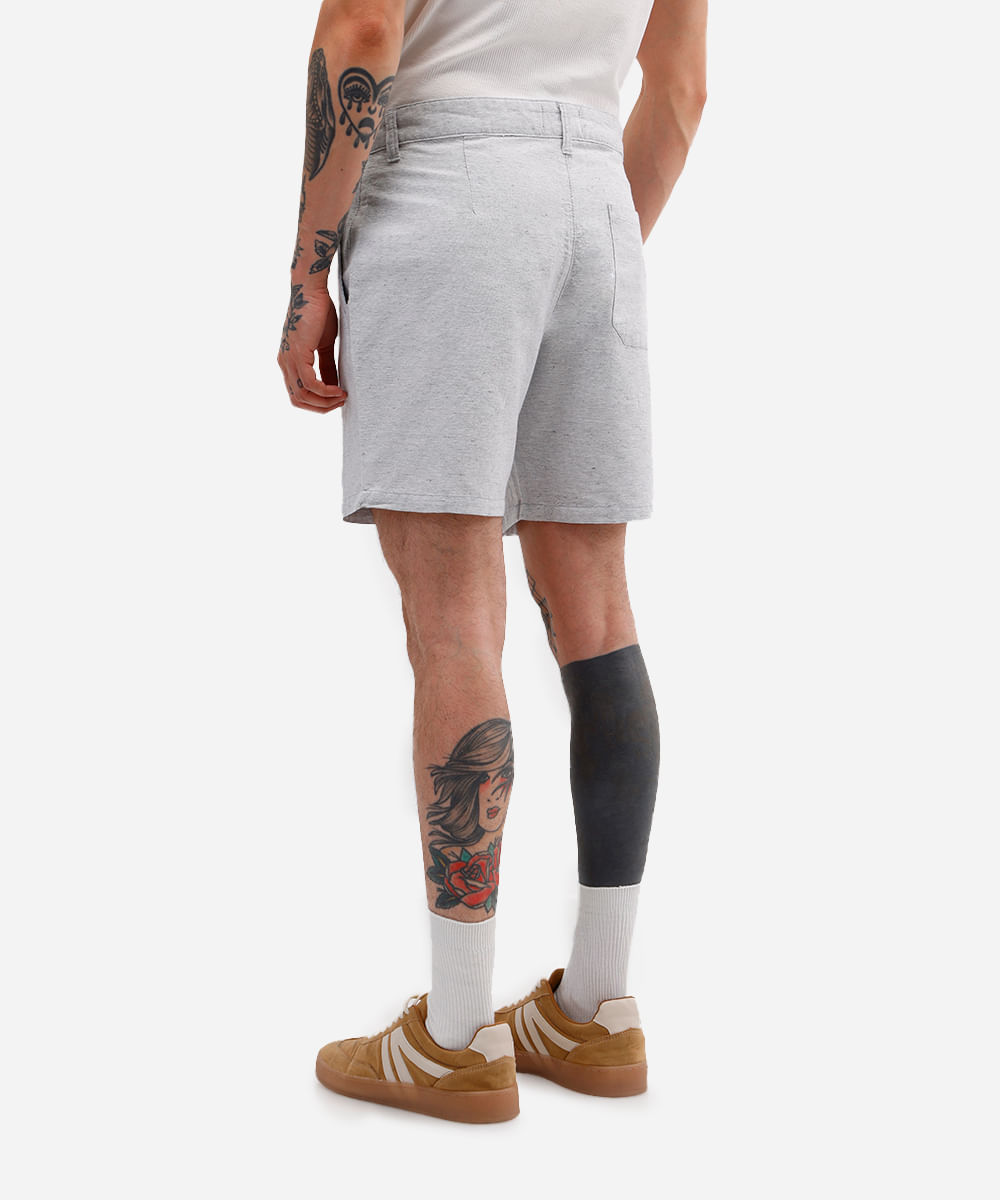 bermuda reta masculina de alfaiataria cinza