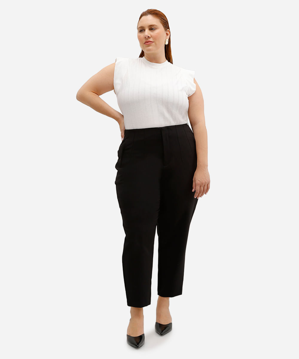 blusa muscle feminina canelada plus size off white