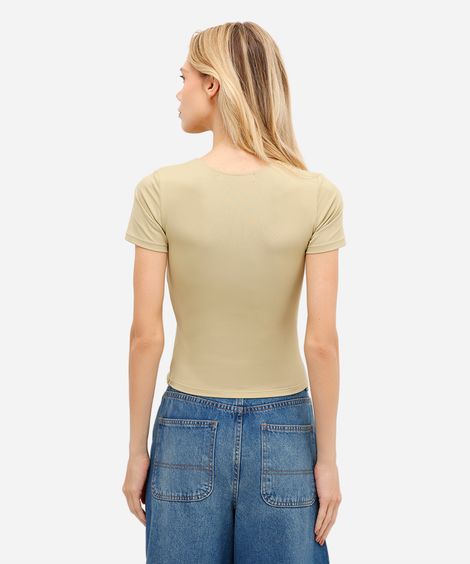 blusa feminina de poliamida manga curta verde