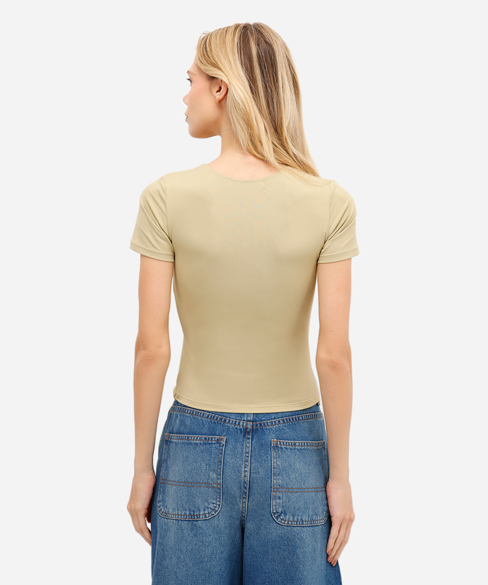 blusa feminina de poliamida manga curta verde