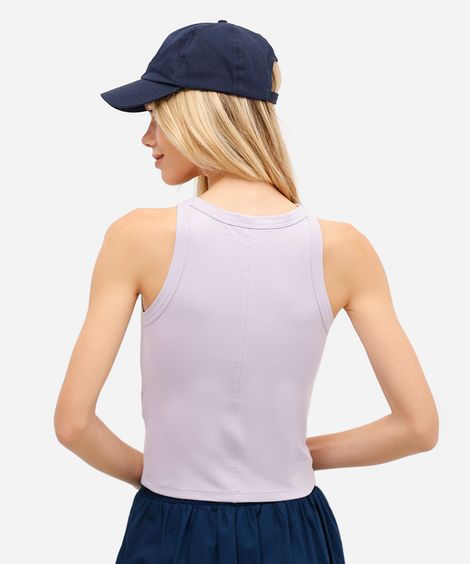 regata feminina de algodão halterneck lilás