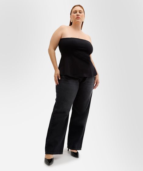 calça copenhagen feminina jeans plus size mindset preta