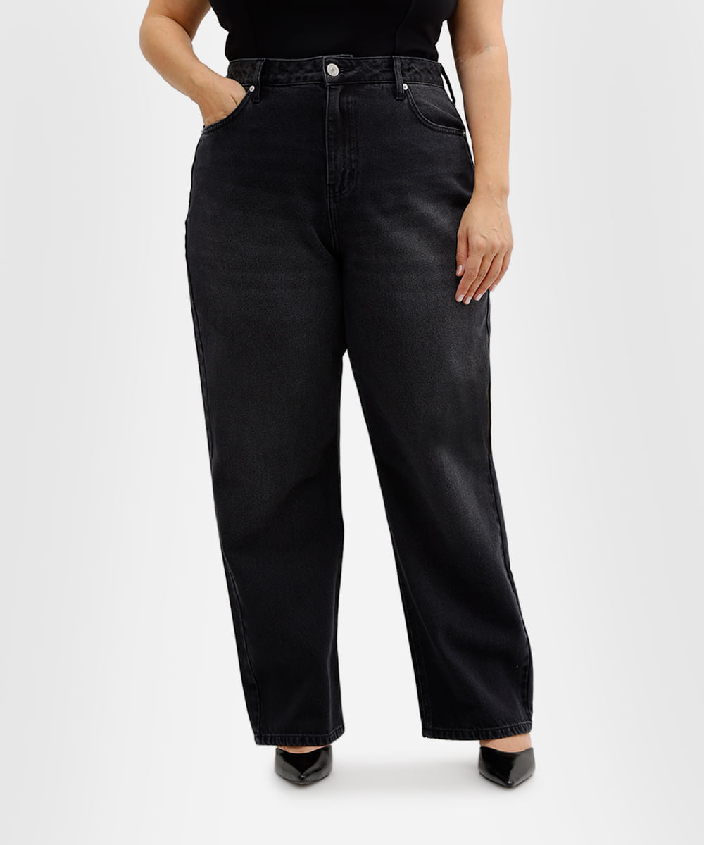 calça copenhagen feminina jeans plus size mindset preta