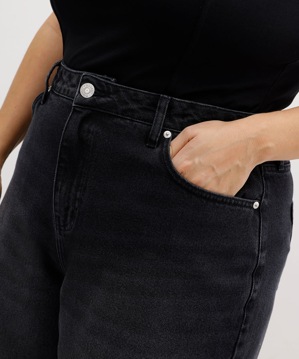 calça copenhagen feminina jeans plus size mindset preta