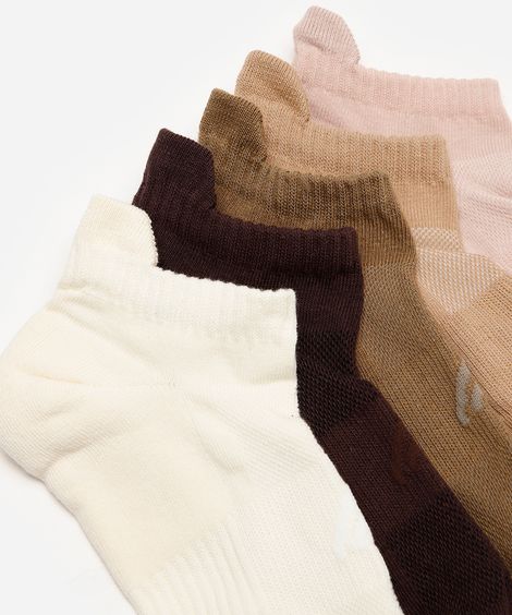 kit de 5 meias femininas cano curto cea sports colorido