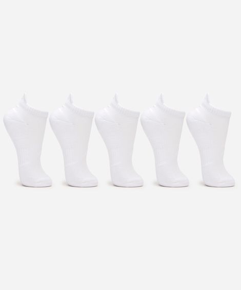 kit de 5 meias femininas cano curto cea sports branco