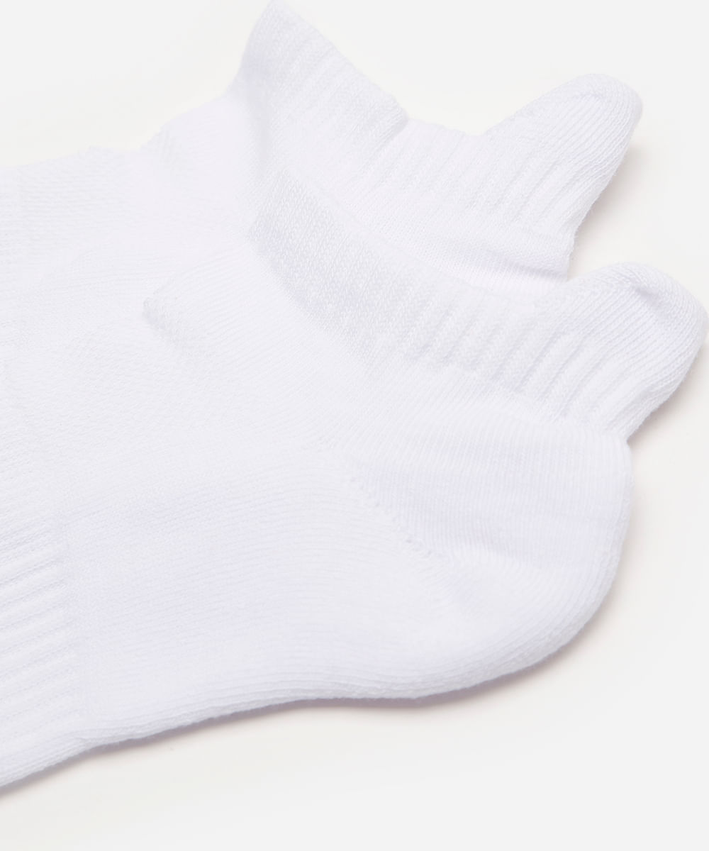 kit de 5 meias femininas cano curto esportiva ace branca