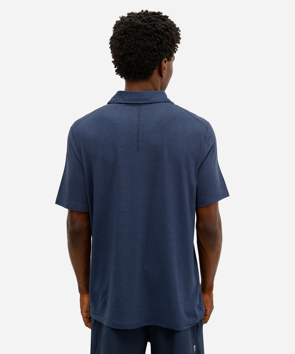 polo esportiva masculina manga curta azul