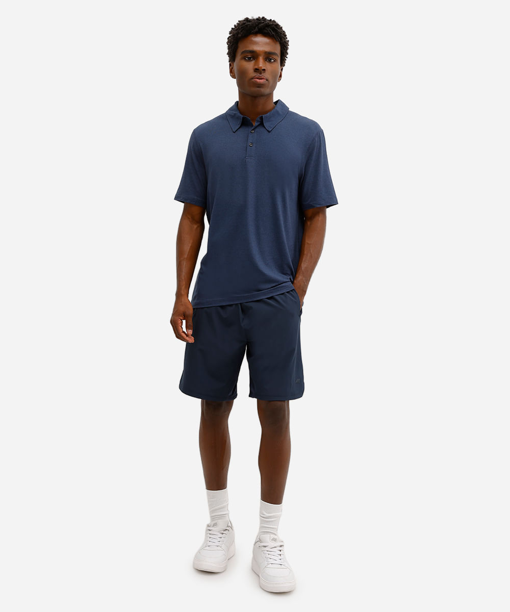 polo esportiva masculina manga curta azul