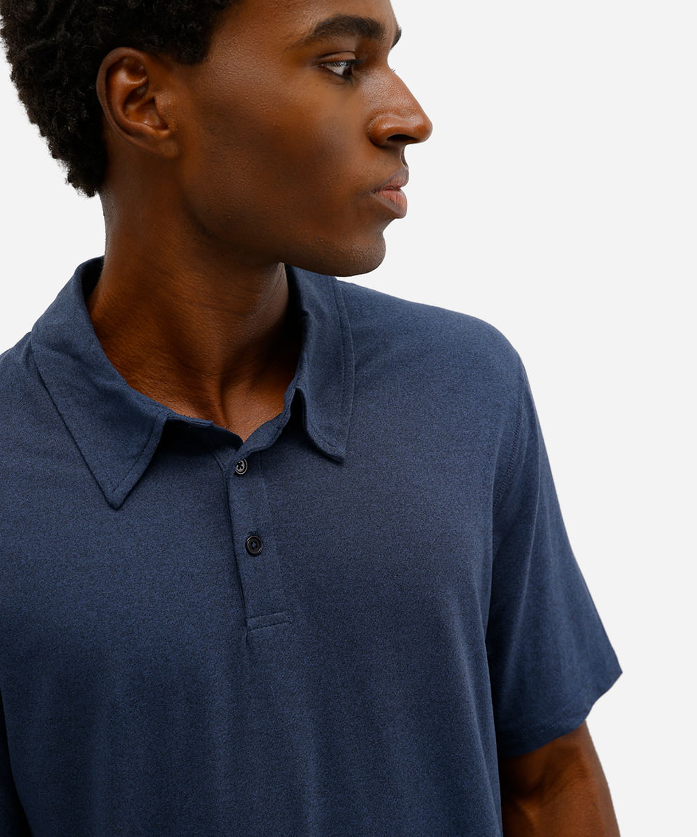 polo esportiva masculina manga curta azul