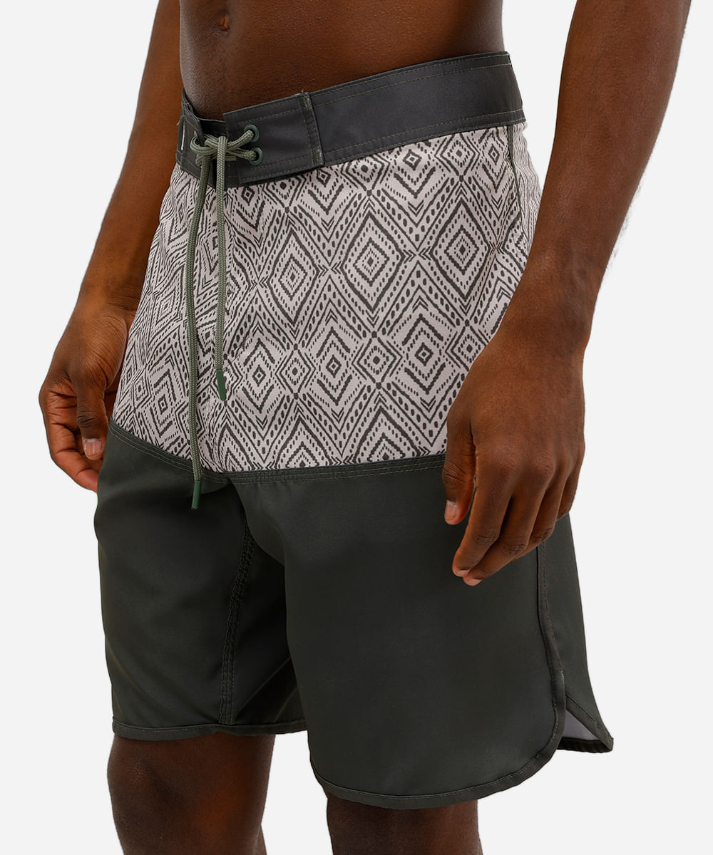 short boardshort masculino étnico verde