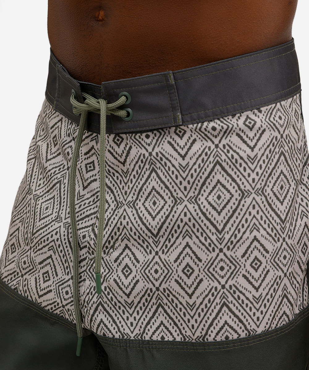 short boardshort masculino étnico verde