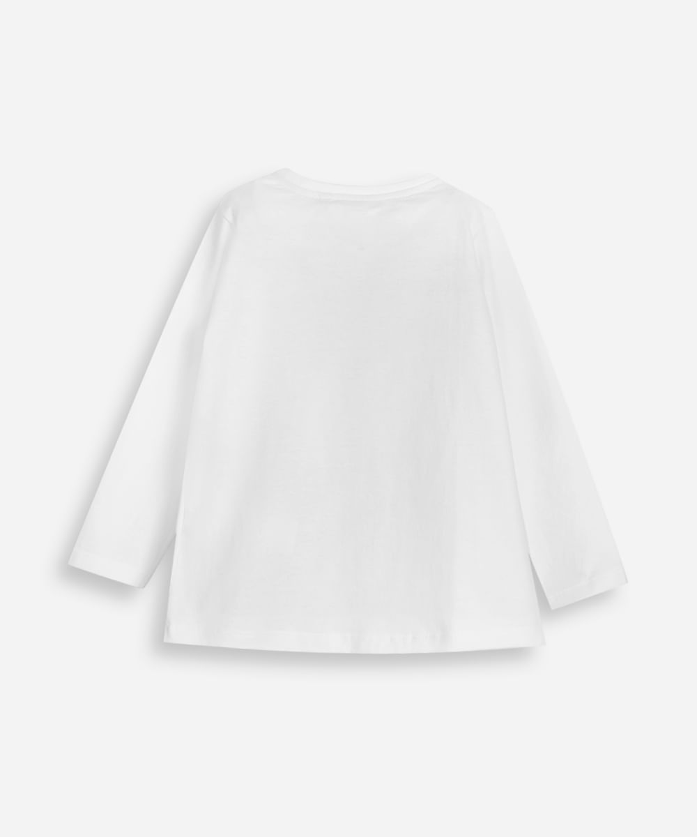 blusa de algodão infantil a casa mágica da gabby com glitter off white
