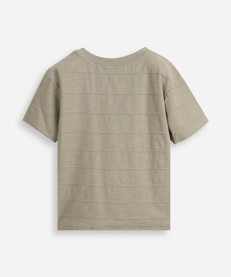 camiseta de algodão infantil básica texturizada verde