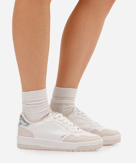 tênis casual feminino ace bicolor branco