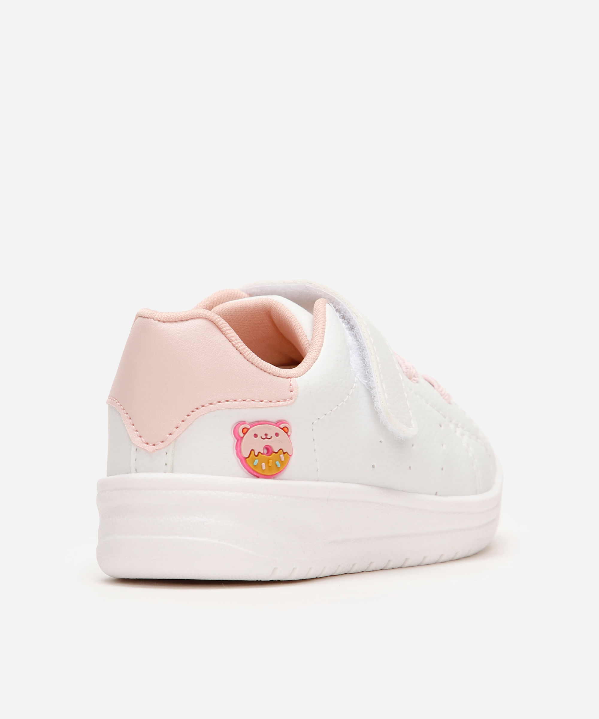 tênis casual infantil com velcro branco