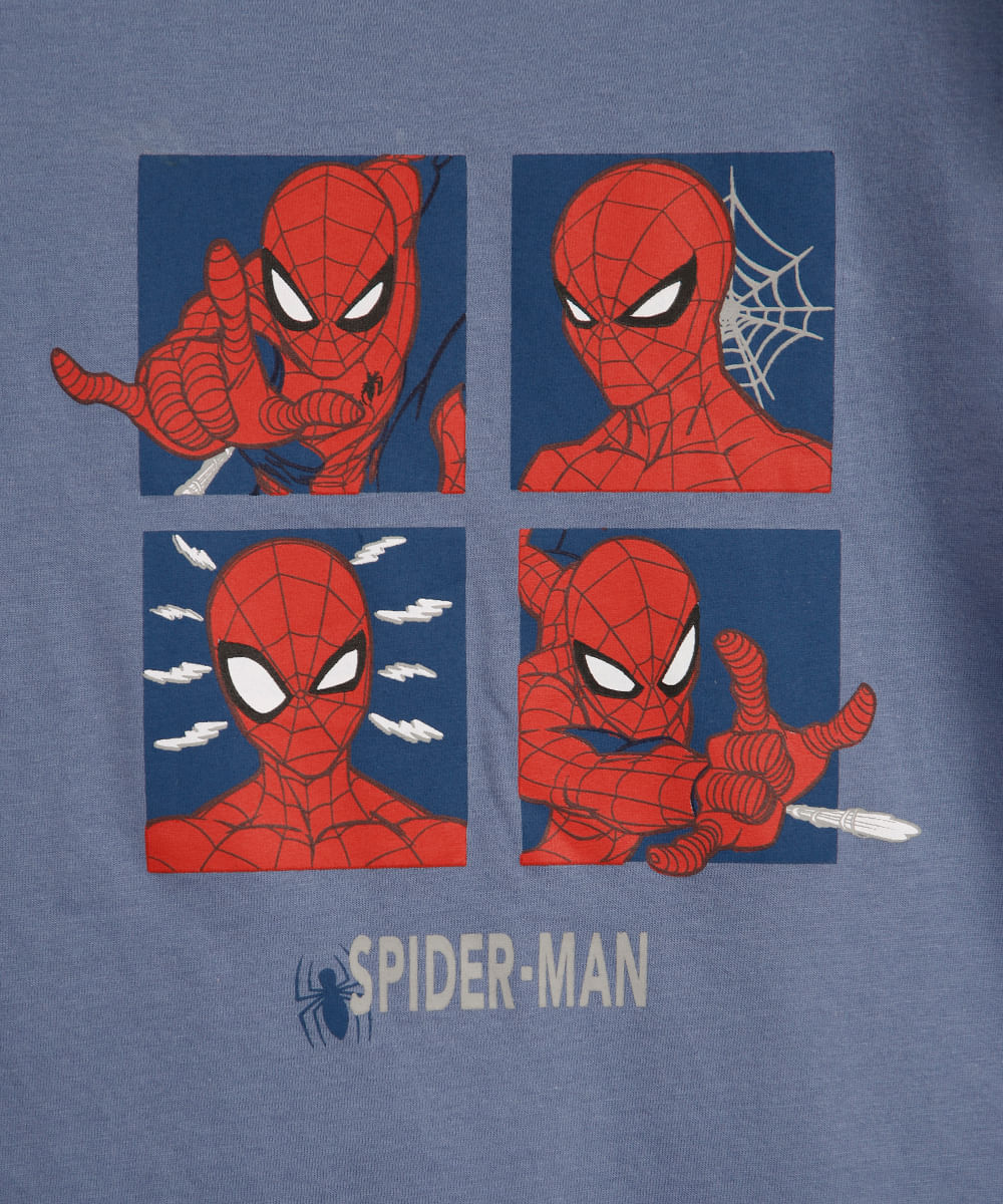 pijama curto infantil de algodão homem aranha cinza