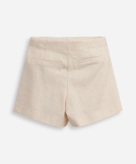 short saia infantil com linho bege