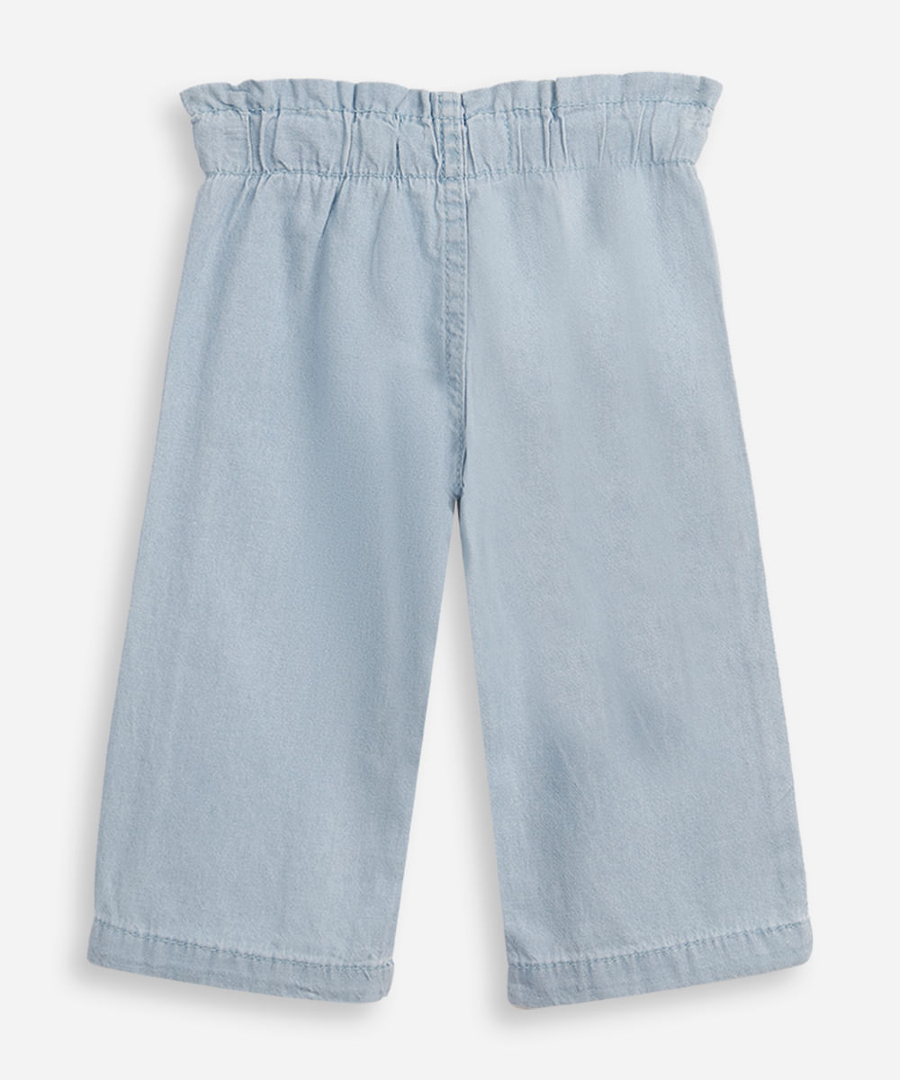 calça reta infantil jeans moranguinho azul