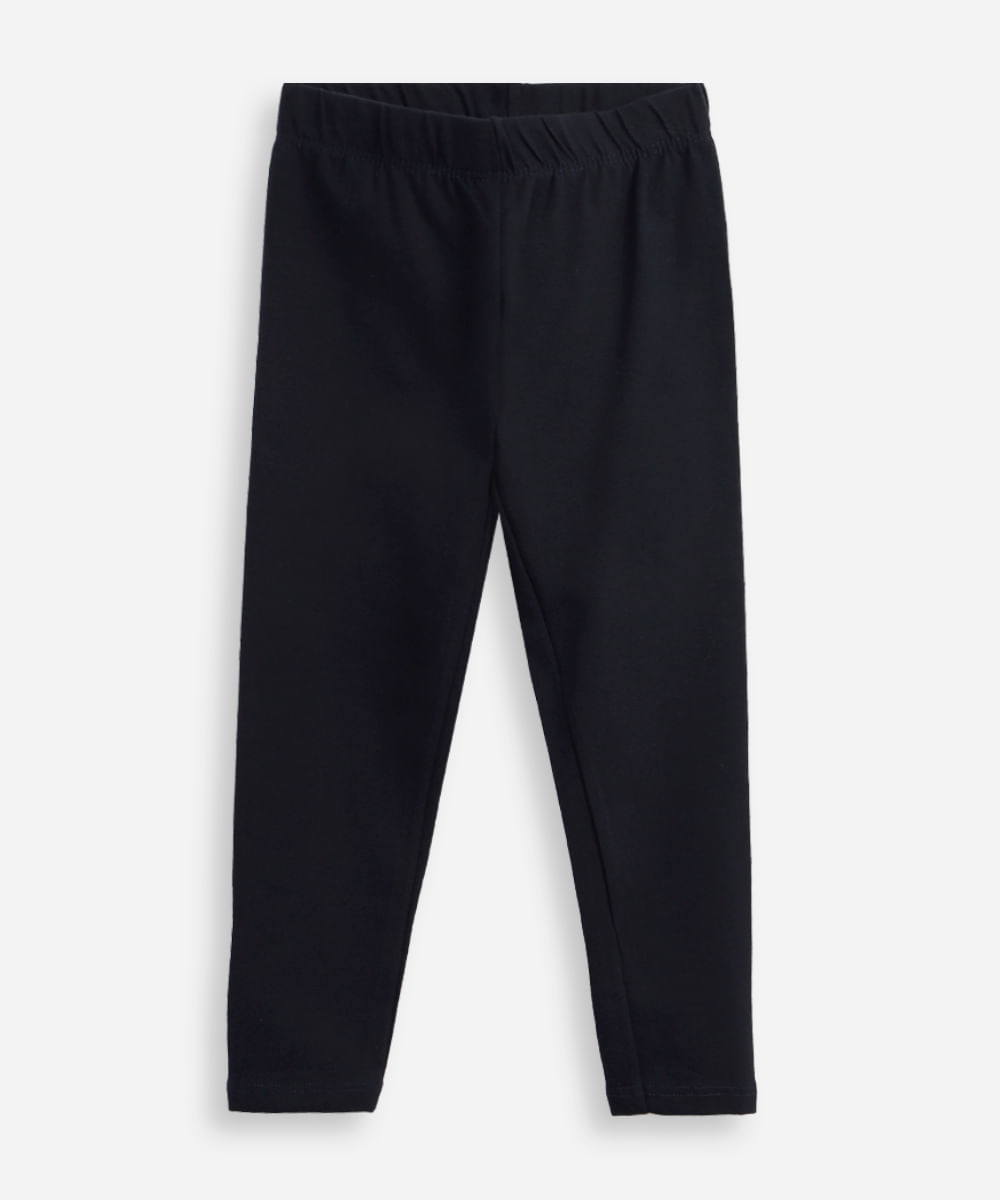 calça legging infantil de algodão básica azul