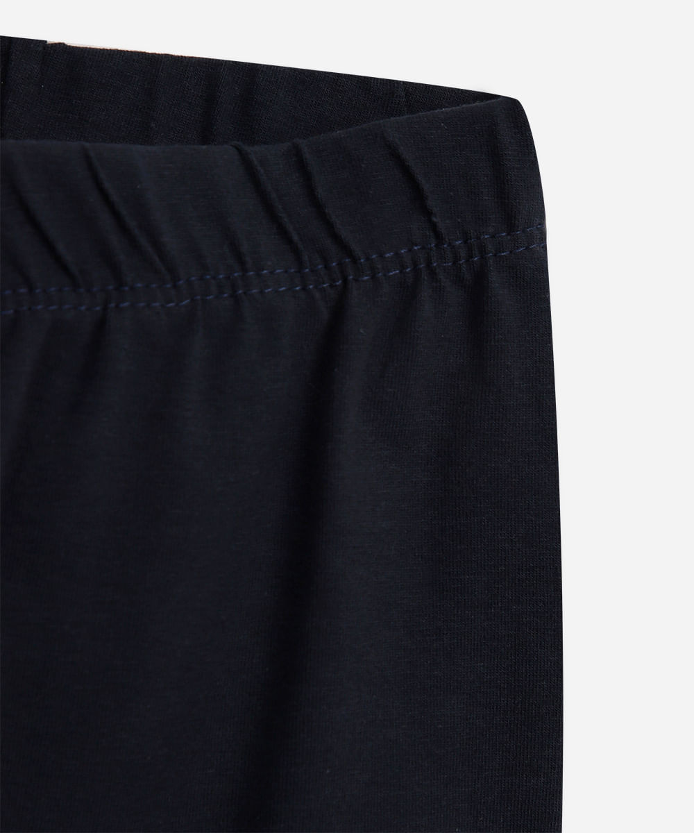 calça legging infantil de algodão básica azul
