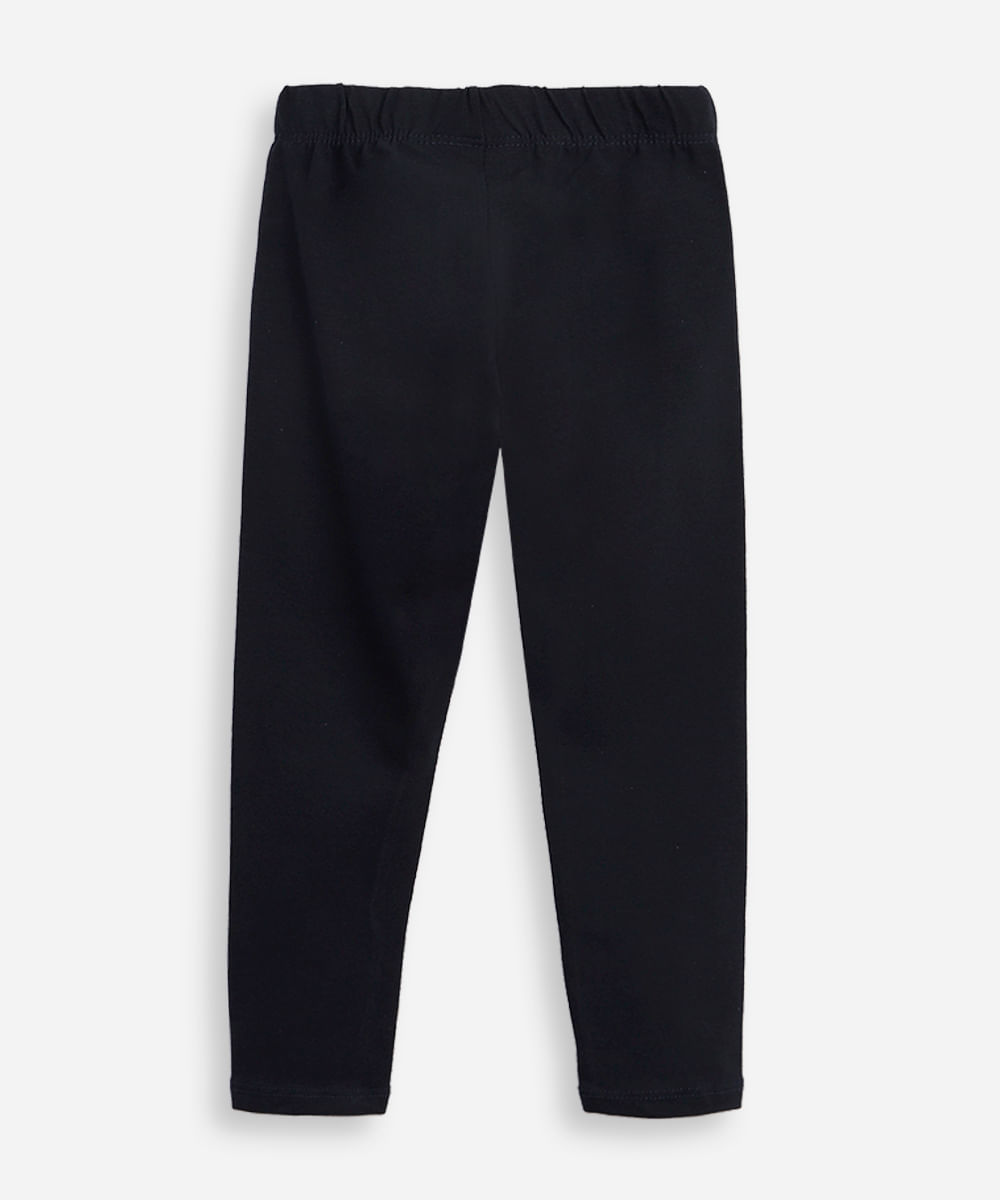 calça legging infantil de algodão básica azul