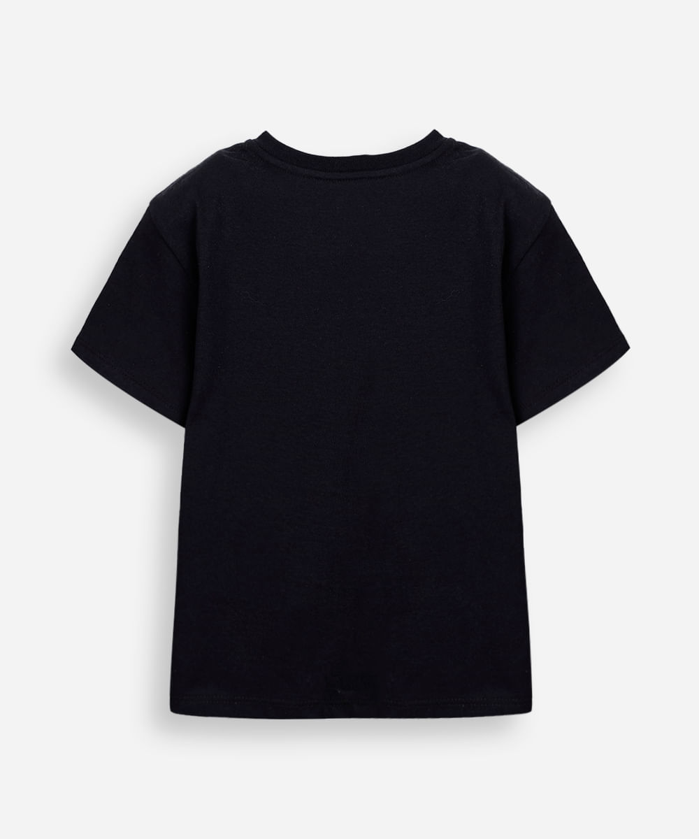 camiseta de algodão infantil lacinho na lateral preta