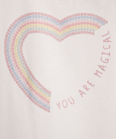blusa de algodão infantil manga curta you are magical off white