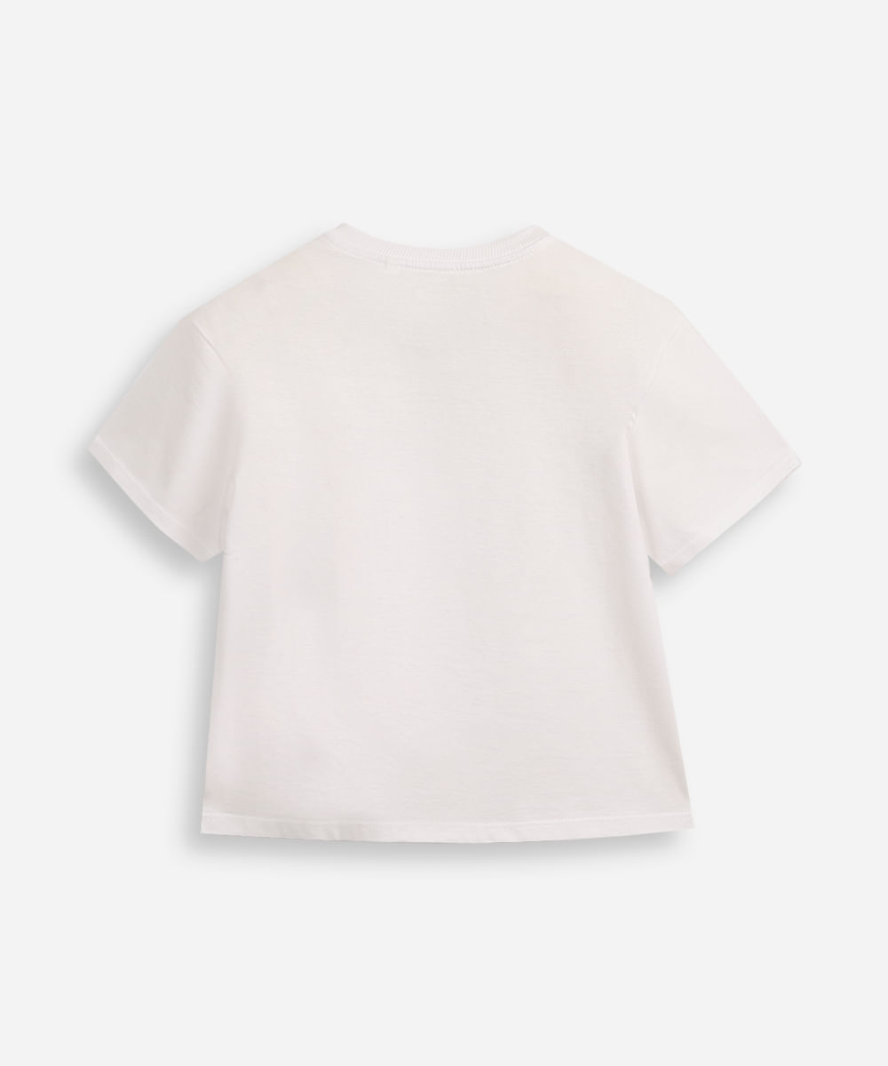blusa de algodão infantil manga curta you are magical off white