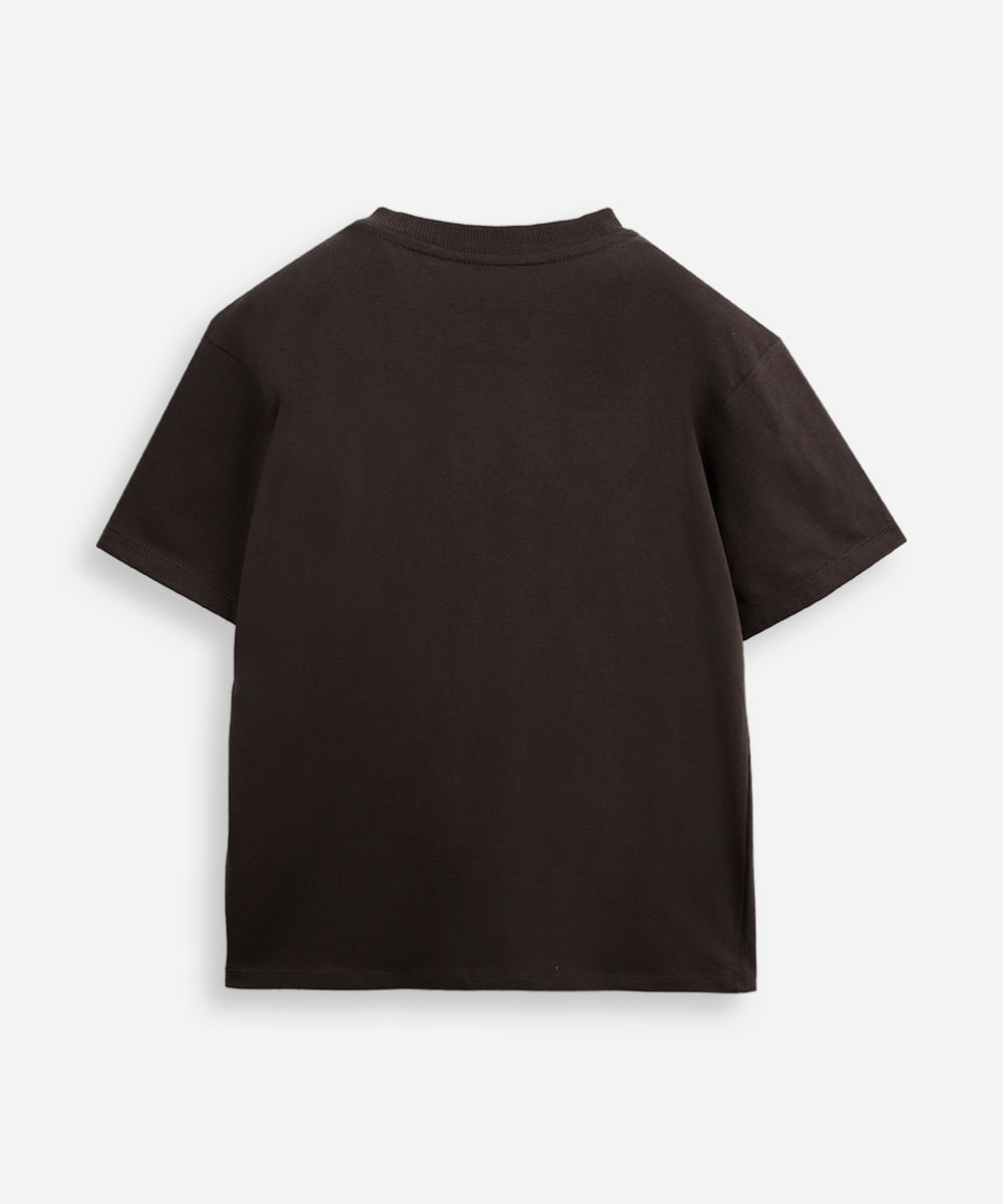 camiseta de algodão infantil manga curta minecraft cinza
