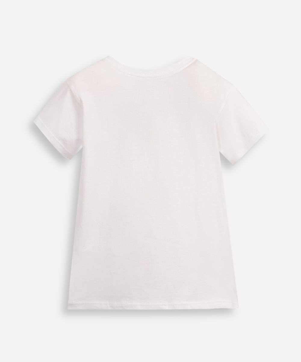 camiseta de algodão infantil frutinhas com glitter off white