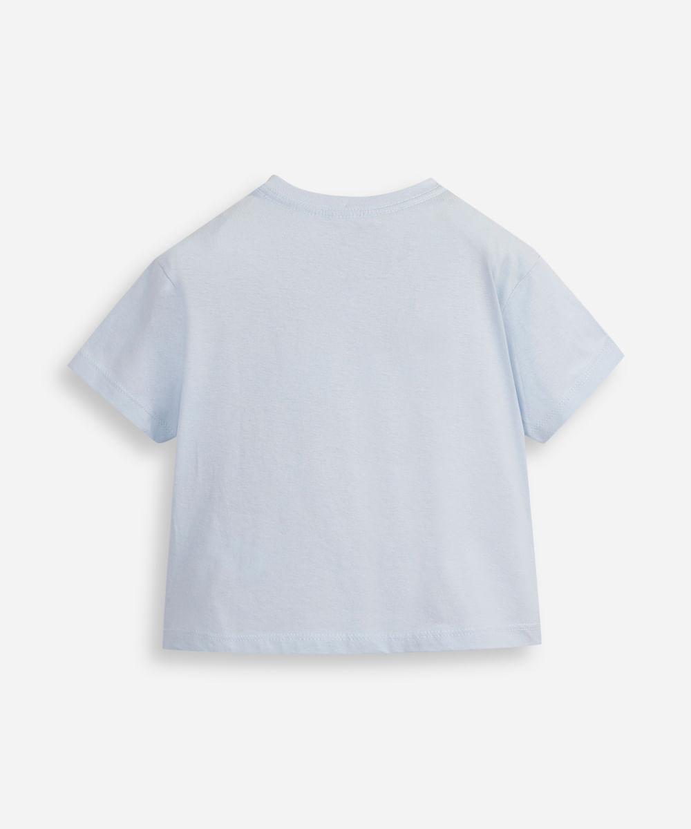 camiseta de algodão infantil as meninas super poderosas com glitter azul