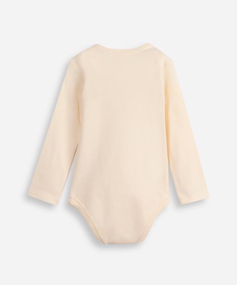 body infantil de algodão simba bege