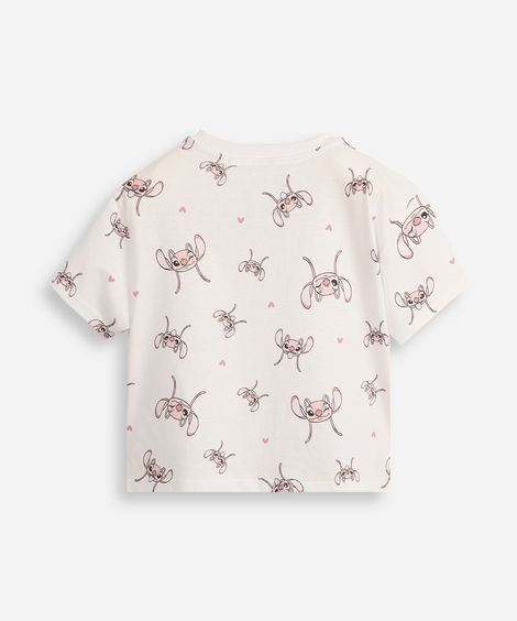 camiseta de algodão infantil manga curta angel off white