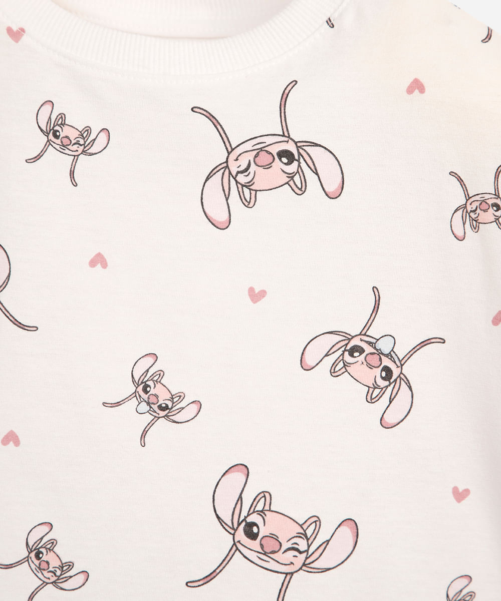 camiseta de algodão infantil manga curta angel off white