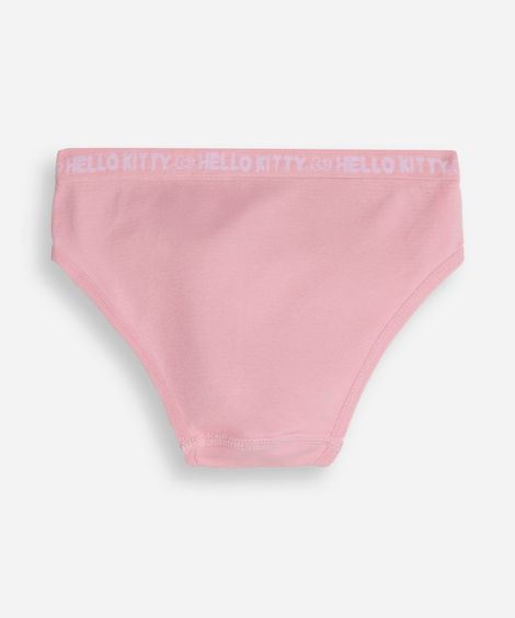 kit de 2 calcinhas infantis biquíni hello kitty rosa
