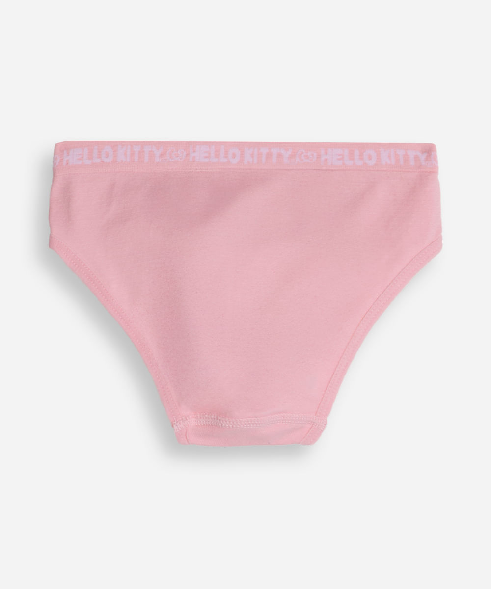 kit de 2 calcinhas infantis biquíni hello kitty rosa