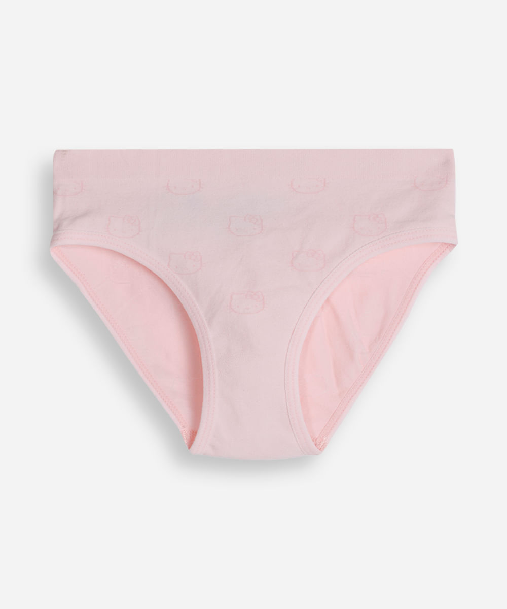 kit de 2 calcinhas infantis biquíni hello kitty rosa