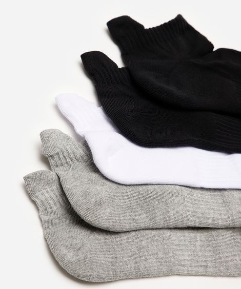 kit de 5 meias femininas cano curto cea sports colorida