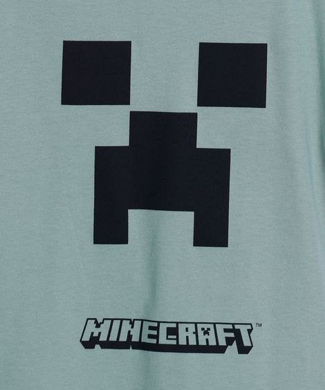 kit de 2 camisetas infantis de algodão manga curta minecraft colorida