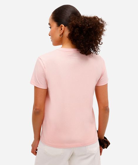 camiseta feminina de algodão garfield rosa