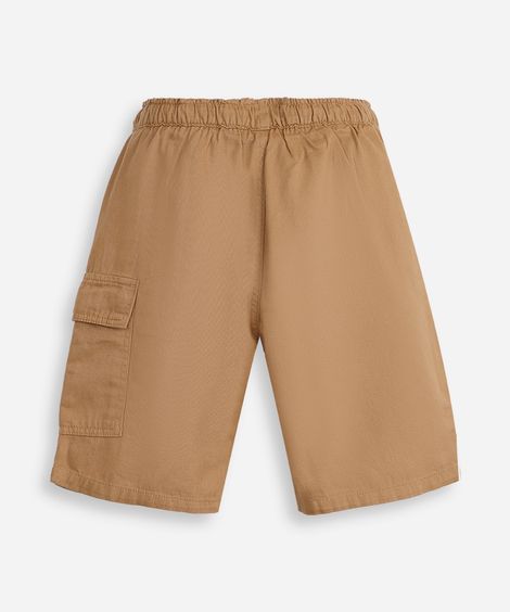 bermuda de sarja juvenil bolso cargo marrom