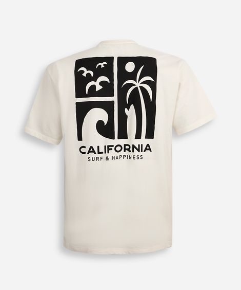 camiseta comfort juvenil de algodão california off white