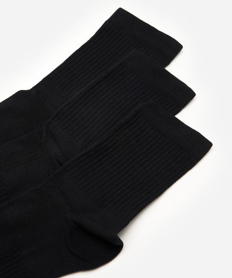 kit de 3 meias masculinas cano alto esportiva ace preta