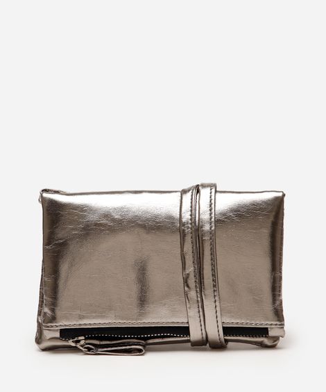 bolsa infantil transversal metalizada prateada