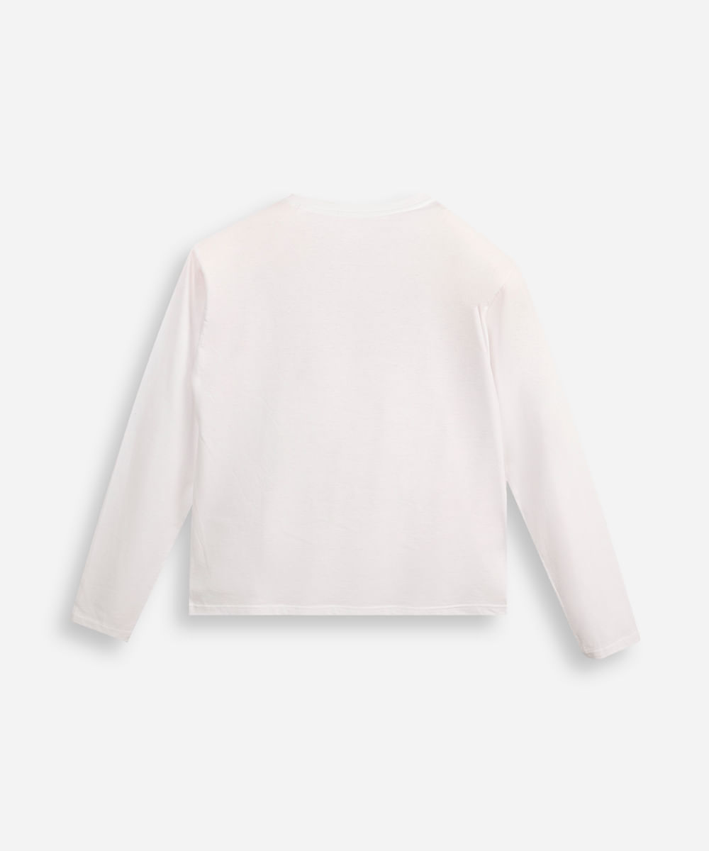 blusa de algodão infantil manga curta kuromi off white